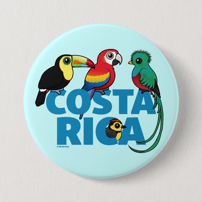 Birdorable Costa Rica 3 Inch Round Button (Front)