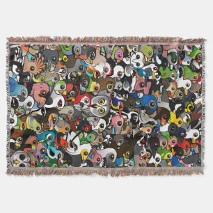 Birdorable Crowd Throw Blanket