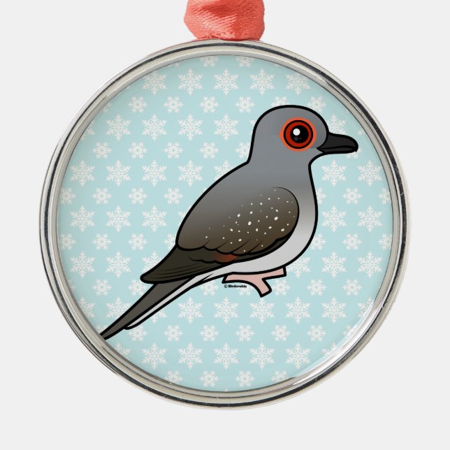 Birdorable Diamond Dove Metal Ornament (Front)