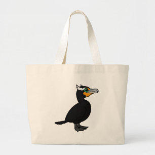 Birdorable Double-crested Cormorant Large Tote Bag