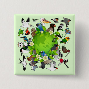 Birdorable Earth Day 2 Inch Square Button