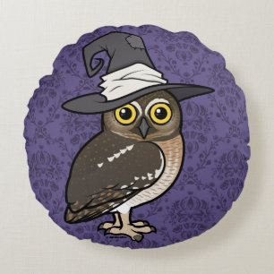Birdorable Elf Owl Witch Round Pillow