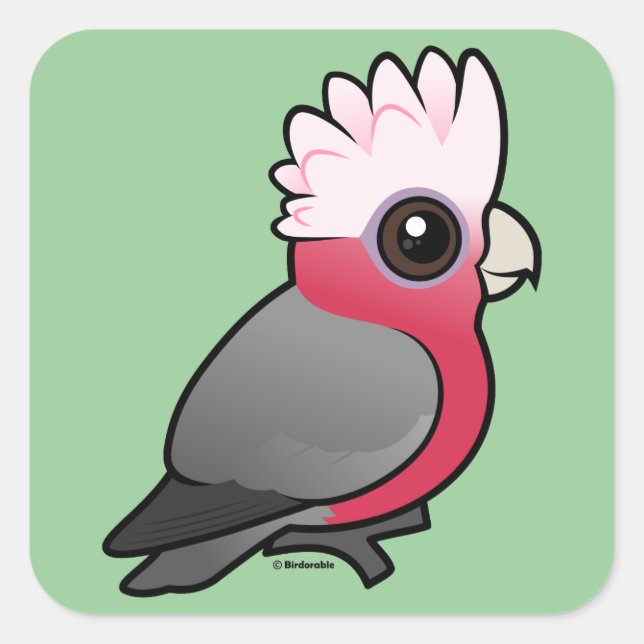 Birdorable Galah Square Sticker (Front)