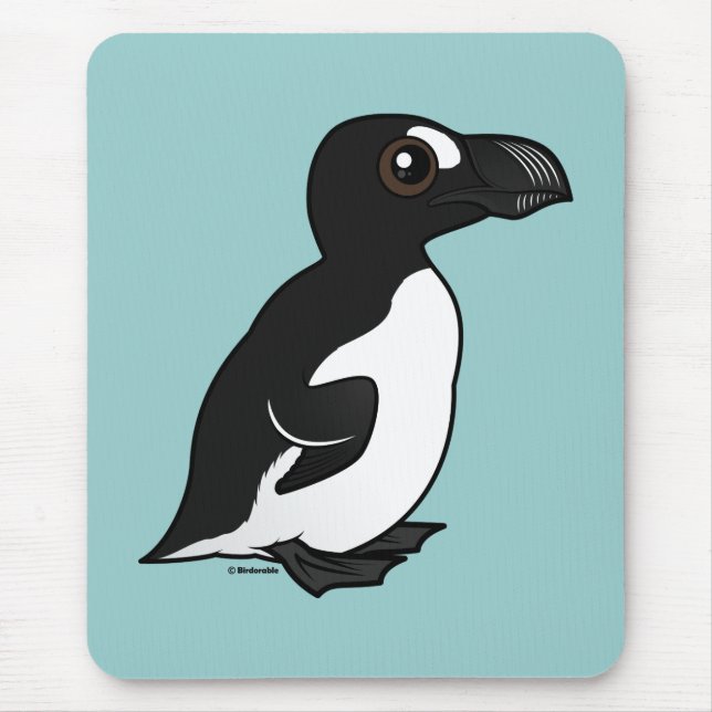 Birdorable Great Auk Mouse Pad (Front)