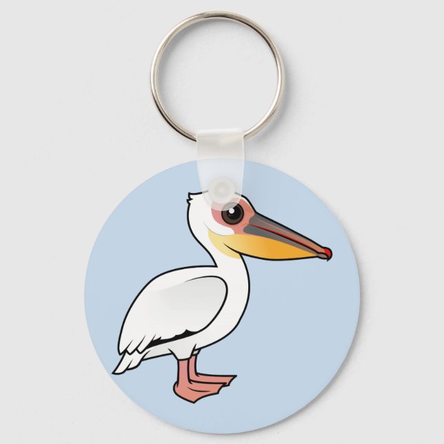 Birdorable Great White Pelican Keychain (Front)