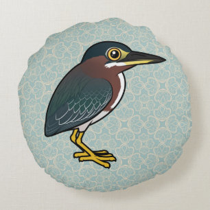 Birdorable Green Heron Round Pillow