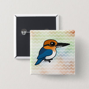 Birdorable Guam Kingfisher 2 Inch Square Button