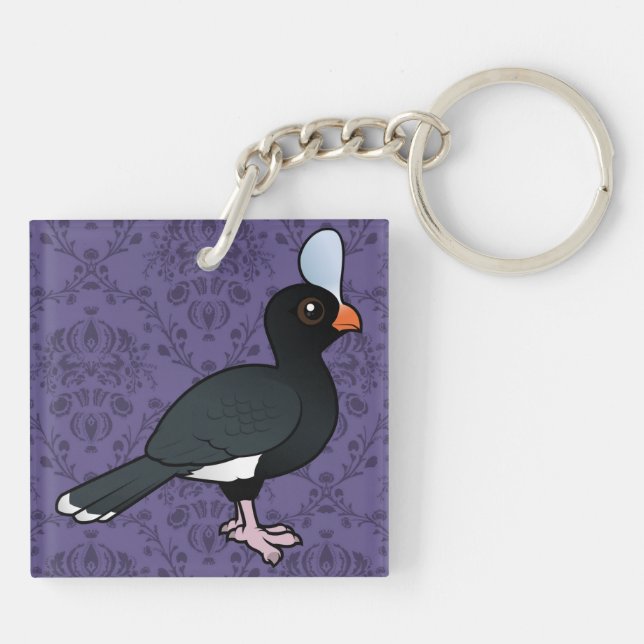 Birdorable Helmeted Curassow Keychain (Back)