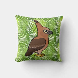 Birdorable Javan Hawk-Eagle (adult & juvenile) Throw Pillow