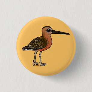 Birdorable Long-billed Dowitcher 1 Inch Round Button