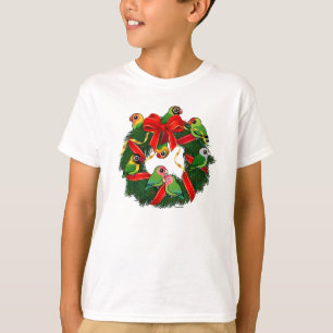 Birdorable Lovebirds Christmas Wreath T-Shirt