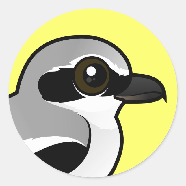 Birdorable Northern Shrike Classic Round Sticker (Front)