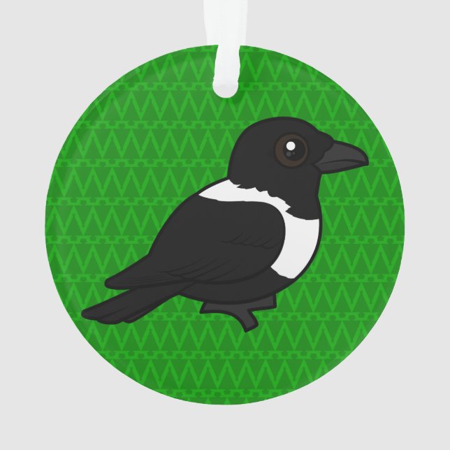 Birdorable Pied Crow Ornament (Back)