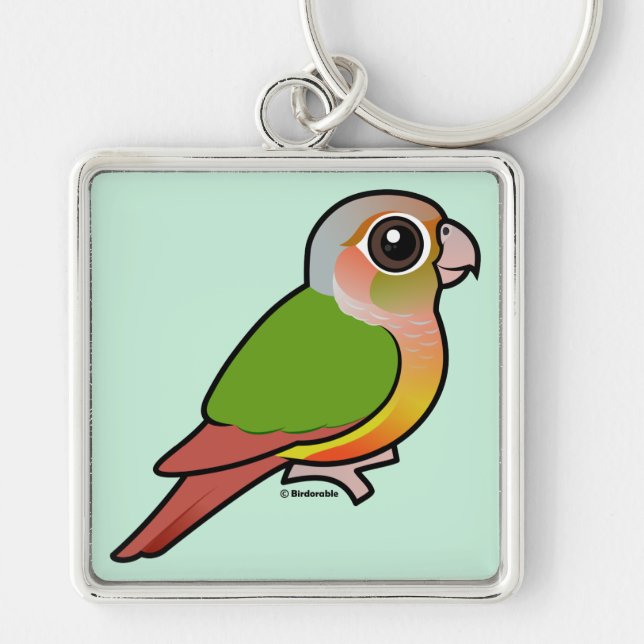 Birdorable Pineapple Green-cheeked Conure Keychain (Front)