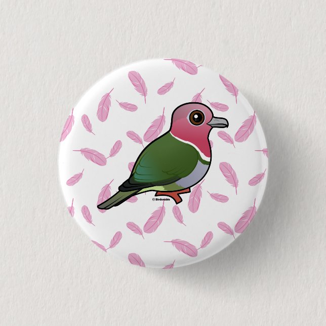 Birdorable Pink-headed Fruit Dove 1 Inch Round Button (Front)