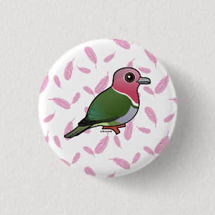 Birdorable Pink-headed Fruit Dove 1 Inch Round Button