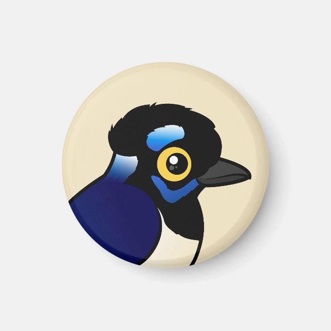 Birdorable Plush-crested Jay Magnet (Front)