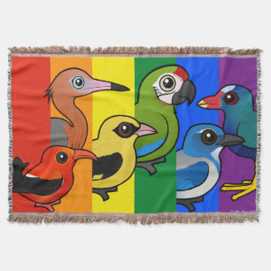 Birdorable Pride Flag Throw Blanket