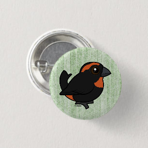 Birdorable Puerto Rican Bullfinch Cartoon Bird 1 Inch Round Button