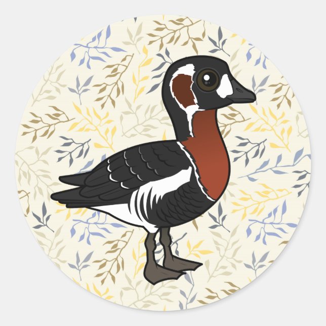 Birdorable Red-breasted Goose Classic Round Sticker (Front)