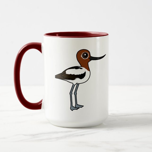 Birdorable Red-necked Avocet Cute Cartoon Bird Mug (Left)