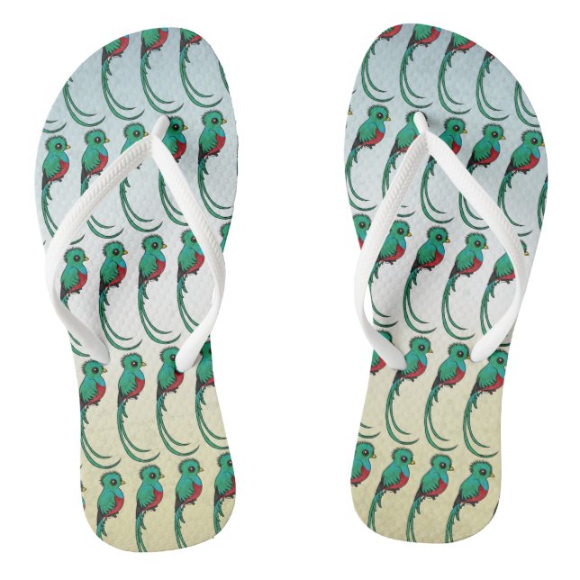 Birdorable Resplendent Quetzal Flip Flops (Footbed)