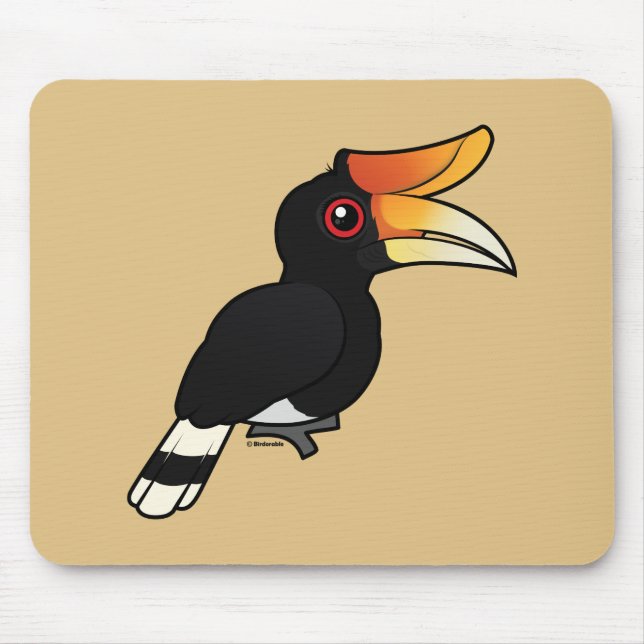 Birdorable Rhinoceros Hornbill Mouse Pad (Front)