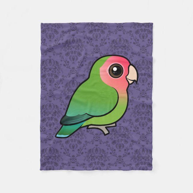 Birdorable Rosy-faced Lovebird Fleece Blanket (Front)