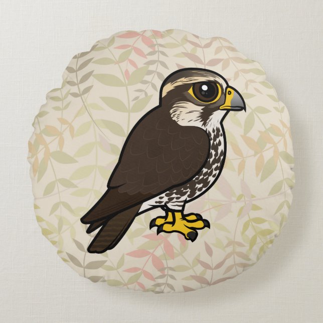 Birdorable Saker Falcon Round Pillow (Front)