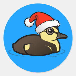 Birdorable Santa Duckling Classic Round Sticker