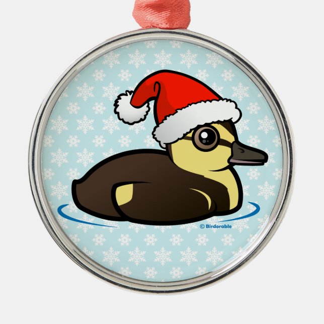 Birdorable Santa Duckling Metal Ornament (Front)