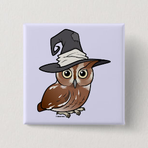 Birdorable Screech Owl Witch 2 Inch Square Button