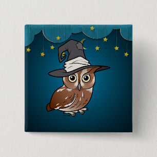Birdorable Screech Owl Witch 2 Inch Square Button