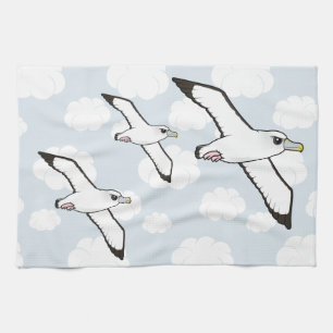 Birdorable Shy Albatross in flight Kitchen Towel