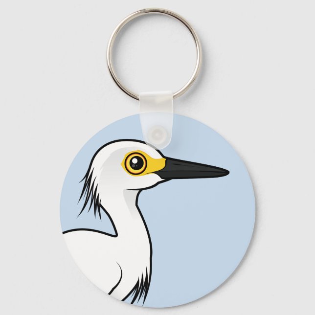 Birdorable Snowy Egret Keychain (Front)
