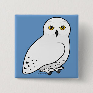 Birdorable Snowy Owl 2 Inch Square Button