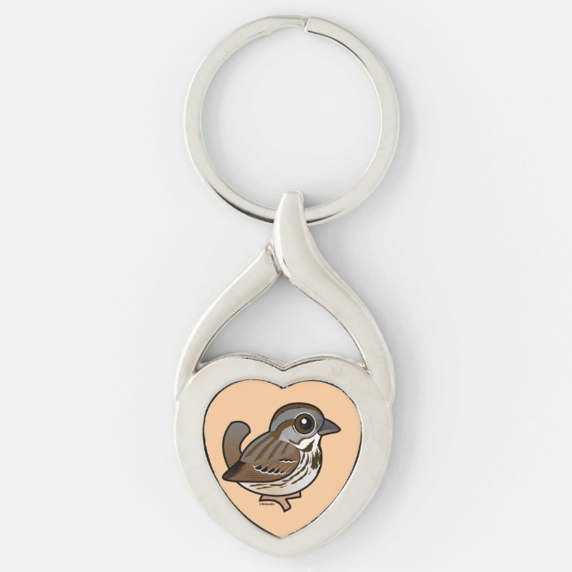 Birdorable Song Sparrow Keychain (Front)