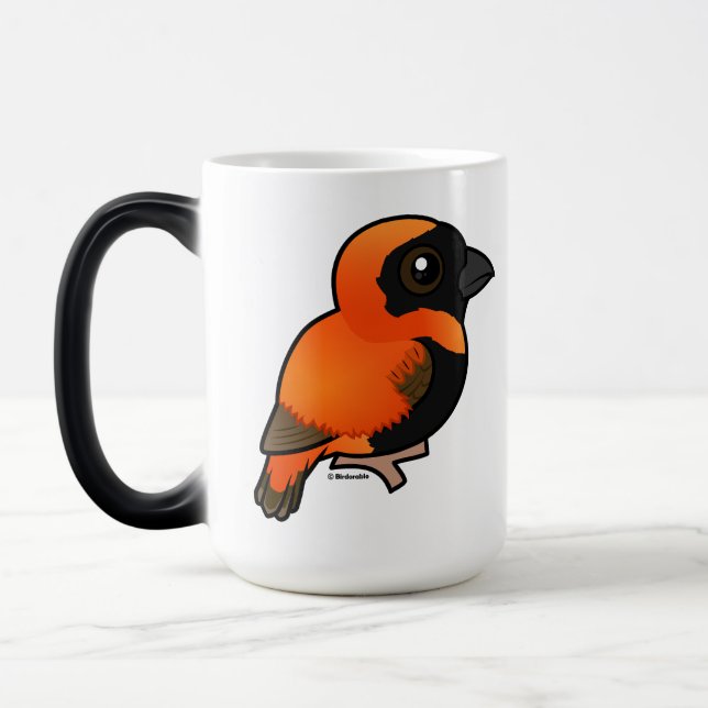 Birdorable Southern Red Bishop Magic Mug (Left)