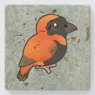 Birdorable Southern Red Bishop Stone Coaster