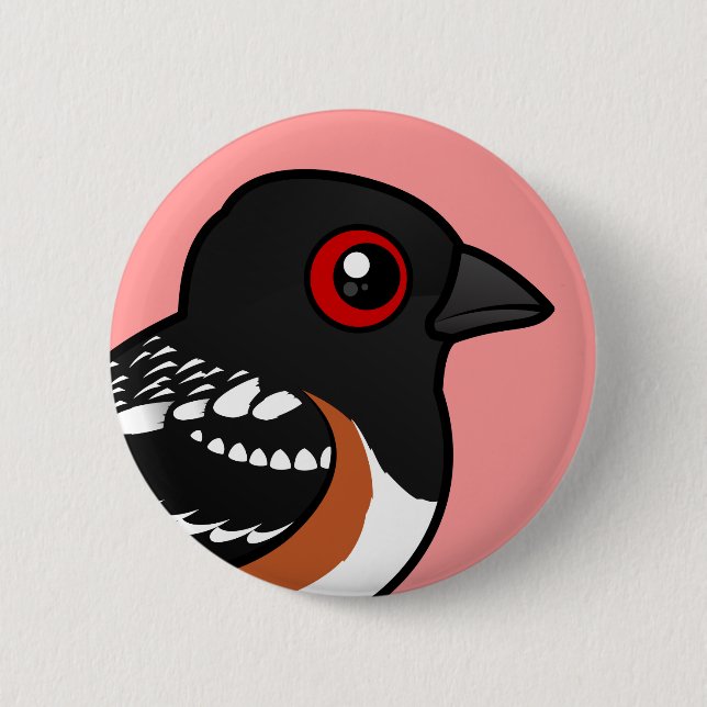 Birdorable Spotted Towhee 2 Inch Round Button (Front)