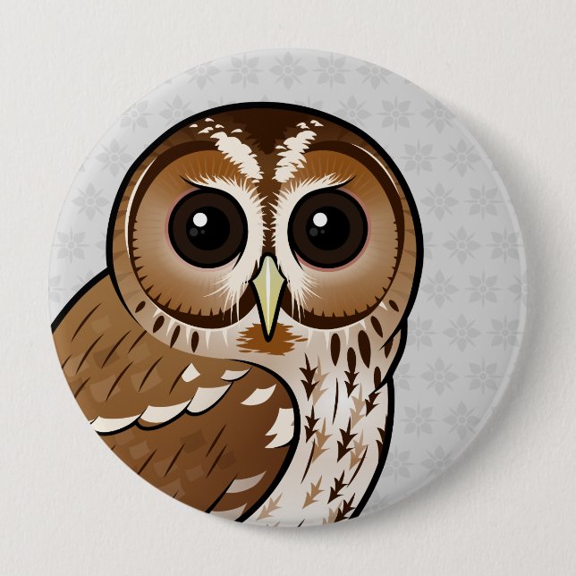 Birdorable Tawny Owl 4 Inch Round Button (Front)