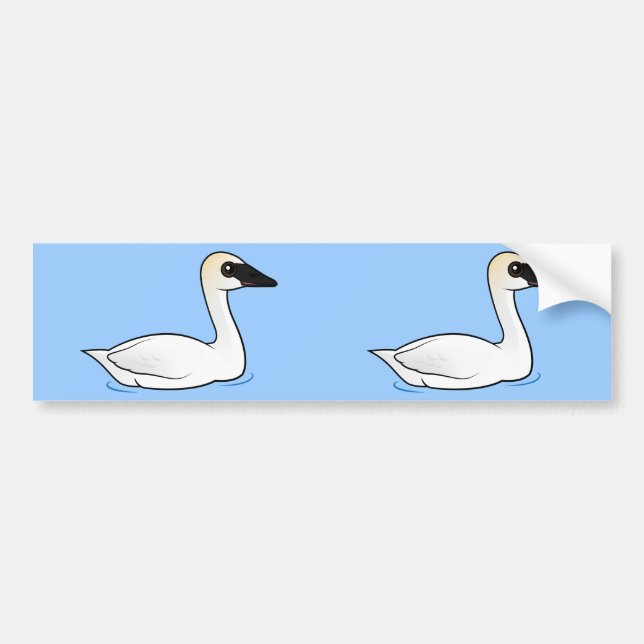 Birdorable Trumpeter Swan Bumper Sticker (Front)
