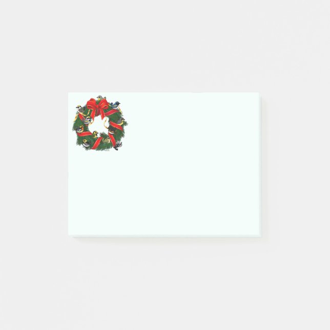 Birdorable Warblers Christmas Wreath Post-it Notes (Front)