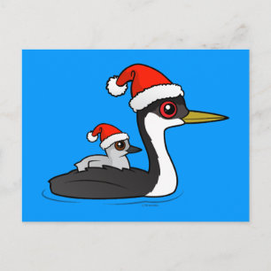 Birdorable Western Grebe Santa Holiday Postcard