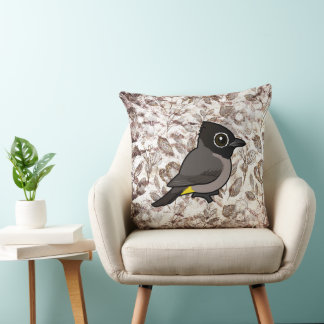 Birdorable White-spectacled Bulbul Throw Pillow