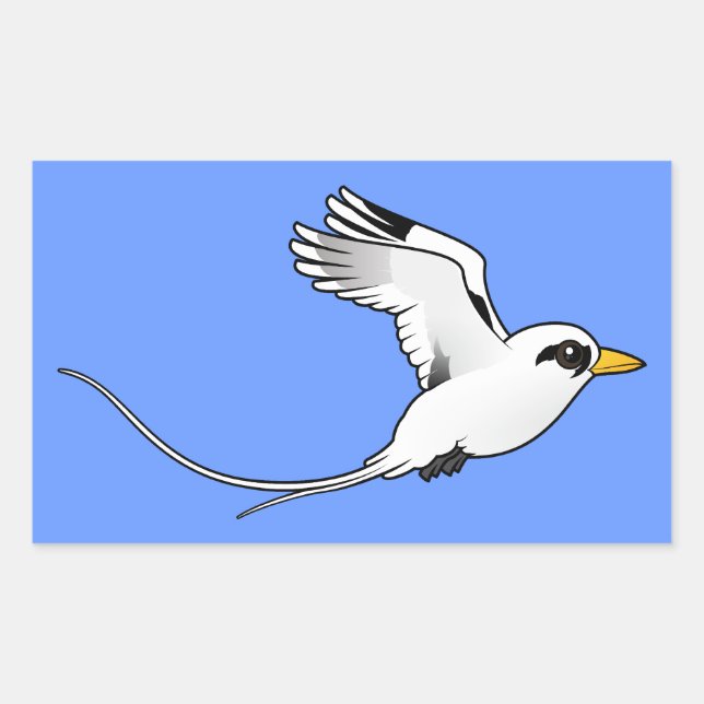 Birdorable White-tailed Tropicbird in flight Sticker (Front)