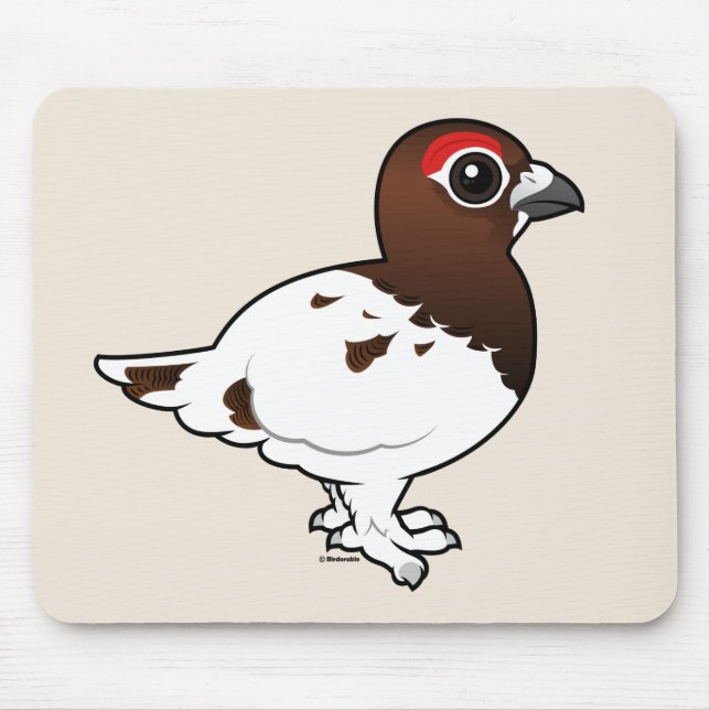 Birdorable Willow Ptarmigan, summer male Mouse Pad (Front)