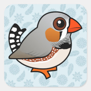 Birdorable Zebra Finch Square Sticker