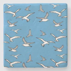 Birds - a Flock of Seagulls Stone Coaster