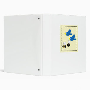 Birds and Bees on Yellow Binder